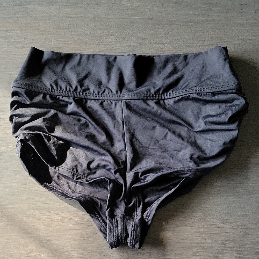 NWT Anne Cole Shired Black High-Waisted Swim Bottoms